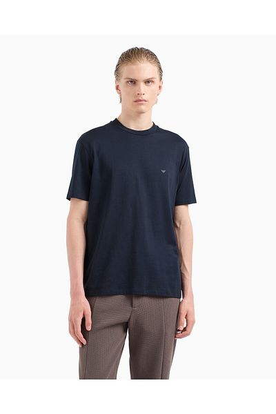 Emporio Armani Ανδρικό T-Shirt Navy Blue Regular Fit με στρογγυλή λαιμόκοψη - 100% βαμβάκι EM 000983   AF13669-UB118