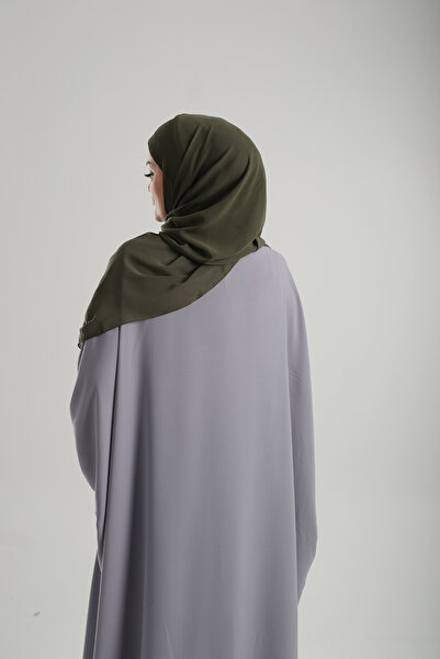 HÜRREM BONE Practical Khaki Chiffon Bonnet Shawl - Snap, Crisscross 2001_09