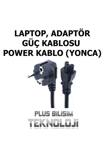 Plus Bilişim OEM Power Kablosu Yonca Güç Kablosu 3'lü Standart Laptop Adaptör Güç Kablosu Plus Bilişim