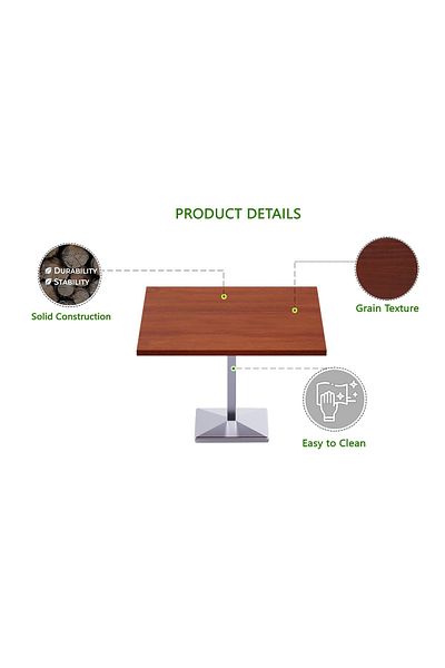 Mahmayi Ristoran 500PE-120 4 Seater Square Modular Pantry Table - Apple Cherry