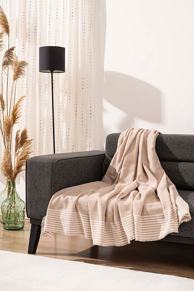 Rivaİstanbul Husa pentru scaun Liora Bumbac Cappuccino - Husa multifunctionala 180x230 cm