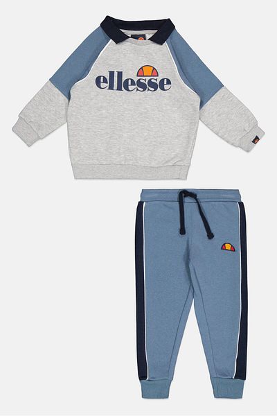 Ellesse Toddlers Boy 2 Pcs Brand Logo Outdoor Tracksuit Set, Blue