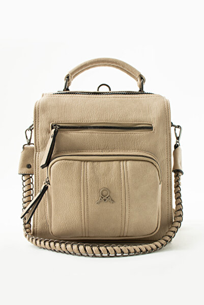 By Hakan Rucsac din piele pentru femei Mega 646 Light-Mink