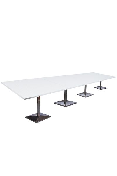Mahmayi Barra 500PE-480 Modern 16-Seater Square Pantry Table (White, 480cm)