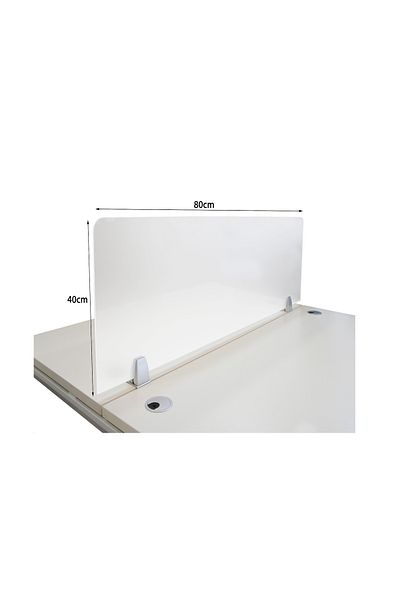 Mahmayi Desk White Dividers Office Partition Desktop Privacy Panel for Student (180x40 Cm, White)