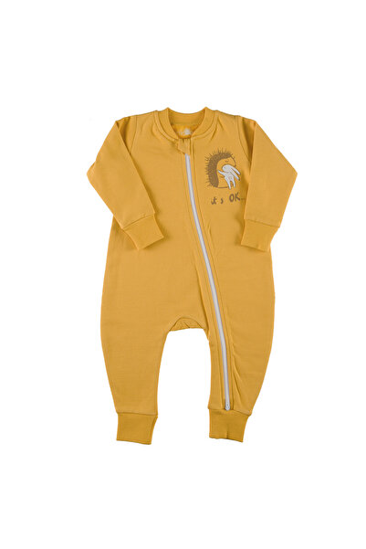 Little Yucca "Warm Zip" Organik Pamuk Kışlık Tulum - Safran Sarı
