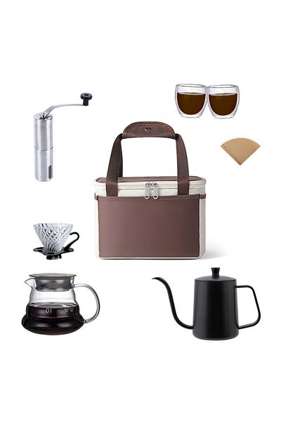 EqiEch V60 Coffee Maker Set, 8-Piece Drip Coffee Maker Set,Manual Pour Over Coffee Maker Set