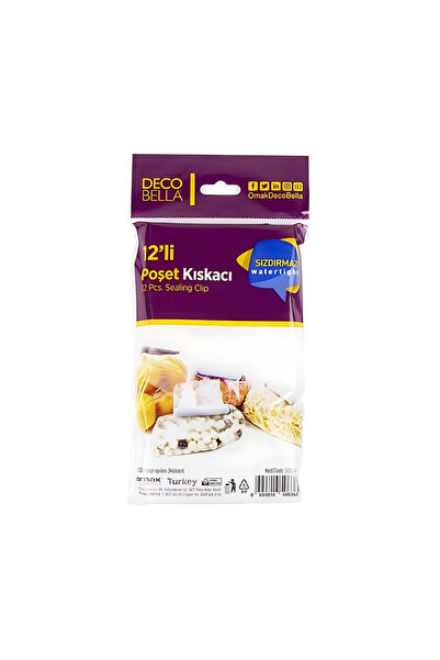 Decobella | Poşet Kıskacı, Pratik ve Sızdırmaz Kilitleme, 12’li