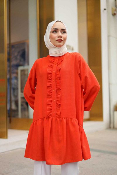 Lamazi Veil Dora Musilm - Linen Fabric Buttoned Women's Shirt