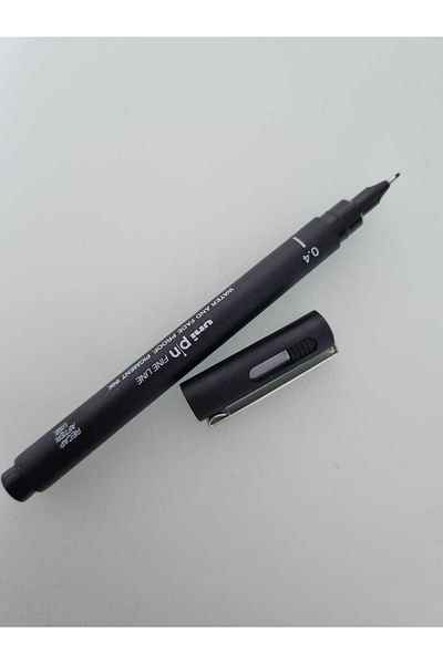 UNİ-BALL Uni-Ball Drawing Pen Acrylic Tip Fine Line Pin 0.4mm Black (3Pcs)
