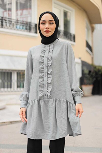 Lamazi Veil Dora Musilm - Linen Fabric Buttoned Women's Shirt