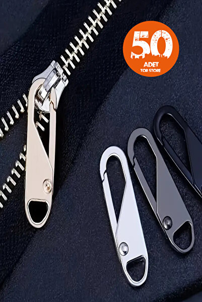 Tor Store 50'li Pratik Kolay Takılan Fermuar Sürgüsü Başlığı Valiz Okul Çanta...