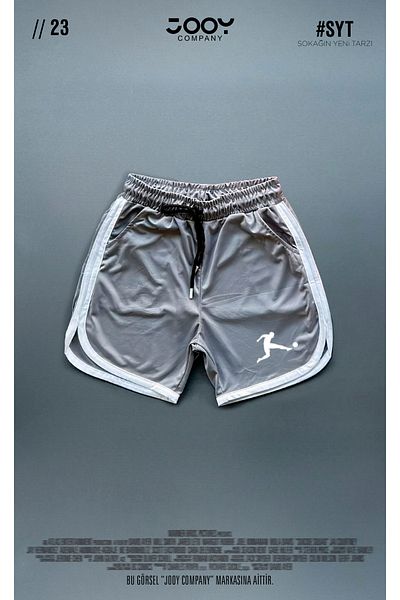 Jooy Gray - Black Football Player Printed Training Fitness Sportsman Shorts Set of 2