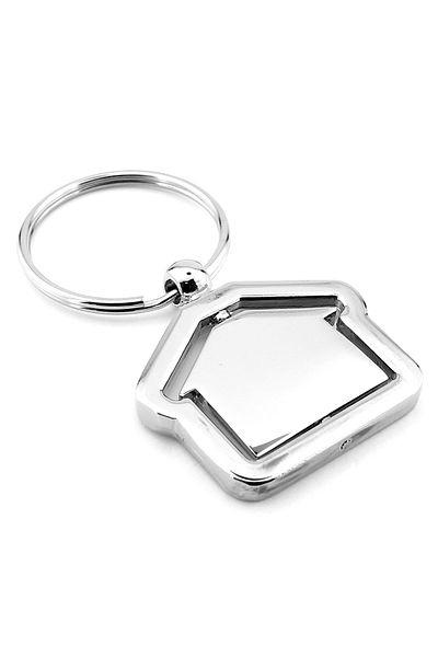Solfera Home House Villa Shaped Medium Swivel Bright Metal Key Chain Kc172