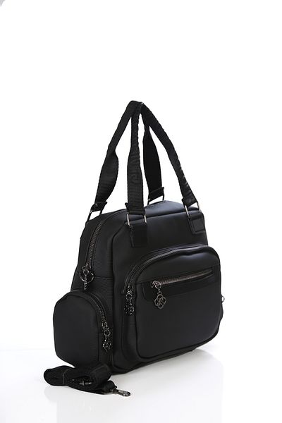 byFOX Fashion Geantă Lcst din țesătură cu mai multe compartimente, cu detaliu din piele și buzunar frontal