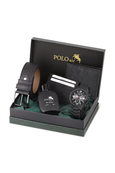 Polo Air Erkek Set Kombin Kemer Cüzdan Kartlık Parfüm Kol Saati Hediyelik Kut...