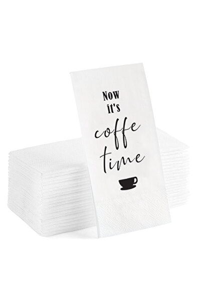 Matbaagraf مناديل تقديم مطبوعة مكتوبة من Now It's Coffee Time 20 قطعة