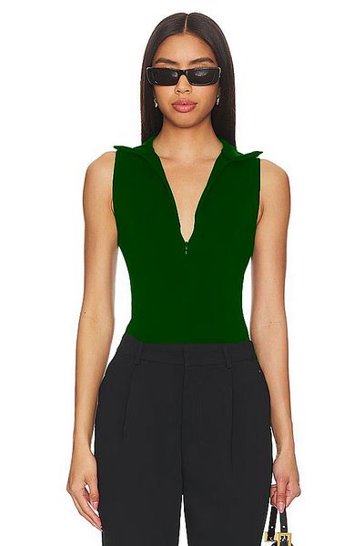 heyy collection Body cu mânecă zero cu fermoar cu gât rotic