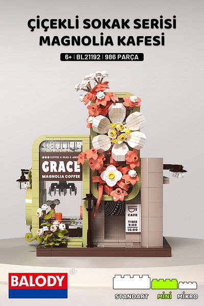 balody Magnolia Cage - Floral Street Series Mini Block Building Toy Set (Bl21192)