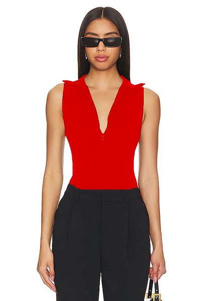 heyy collection Turtleneck Zippered Zero Sleeve Bodysuit