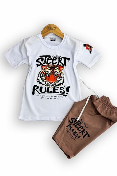 TRİLİYA Triliya Boy's Lycra T-shirt and Capri Set - Modern and Stylish