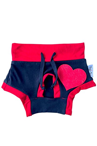 DOGİ&DOG Küçük Irk Black Heart Köpek Regl İç Çamaşırı (0,5-10KG)