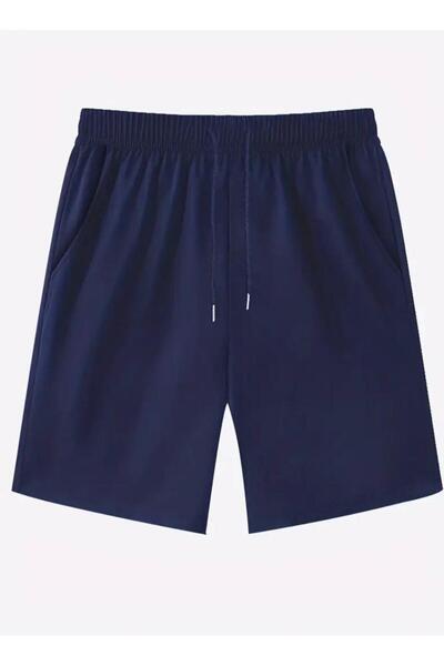 yg ydn giyim Unisex Navy Blue Color Comfortable Fit Soft Fabric Elastic Waist Summer Shorts with Pockets