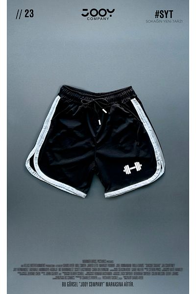 Jooy Black - Red Dumbbell Printed Training Fitness Sportsman Shorts Set of 2