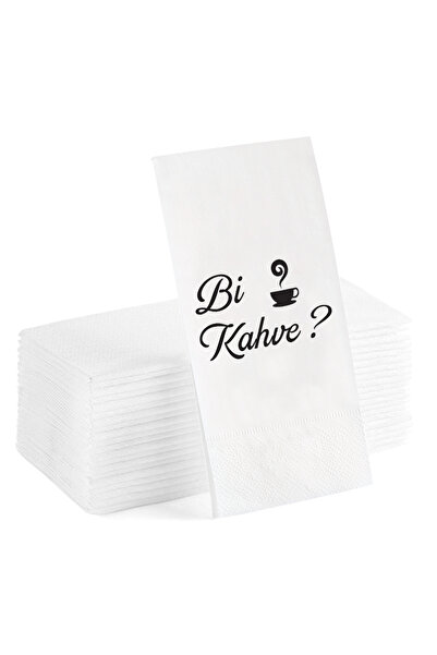 Matbaagraf مناديل تقديم مطبوعة مكتوبة على شكل قهوة ثنائية 20 قطعة