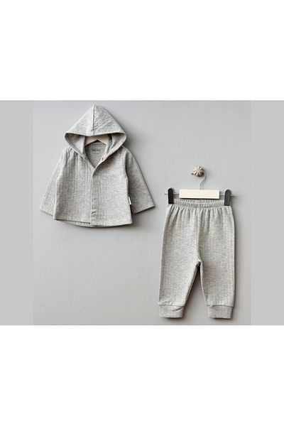 Bebitof Heart Teddy Bear Patterned Ikii Baby Set