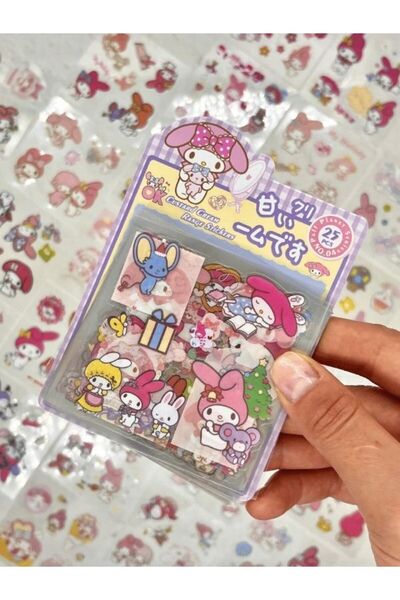 Kağıt Gemi Dükkan Sanrio Karakter My Melody 25 Yaprak 170 Adet Pet Sticker Se...