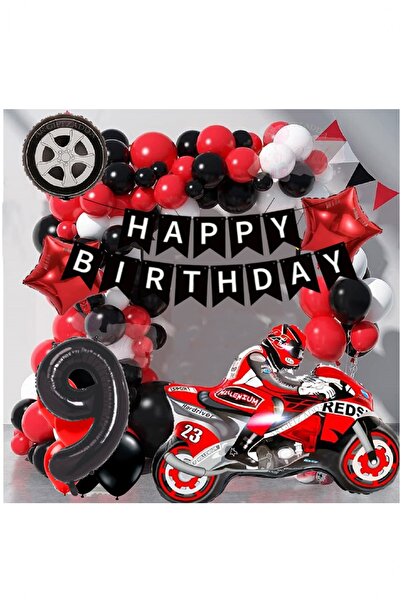 BİDOLUMUTLULUK Motorsiklet Yaş Rakamlı Doğum Günü Konsepti Parti Eğlence Kutl...