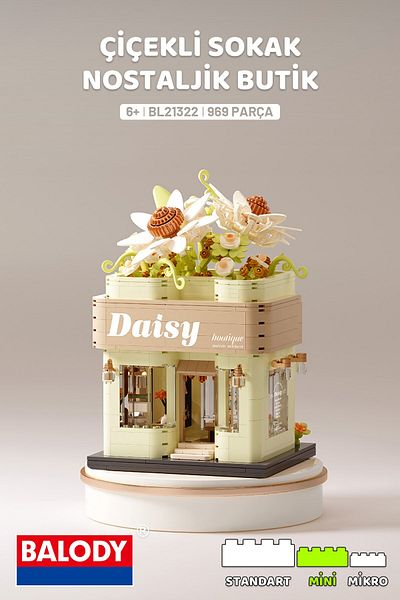 balody Flowery Street Series – Nostalgic Boutique (Bl21322) – Mini Block Building Toys Set