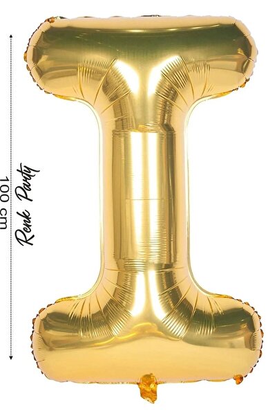renk party Foil Balloon Letter I Helium Balloon 100 cm Gold Color - Letter I ...