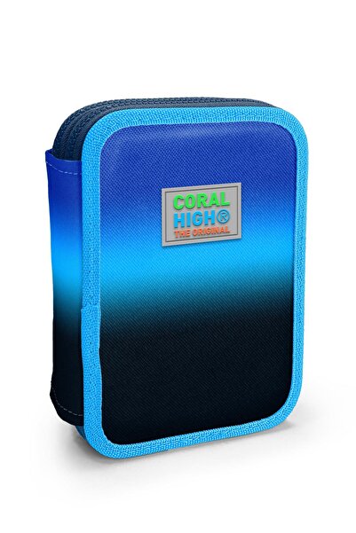 Coral High حقيبة أقلام رصاص ذات طبقة مزدوجة متغيرة اللون باللون الأزرق الداكن...