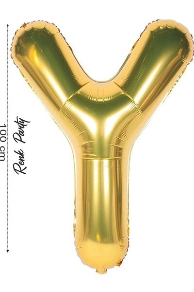 renk party Foil Balloon Letter Y Helium Balloon 100 cm Gold Color - Letter Y ...