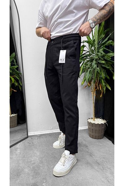 HBT Men's Belt Rope Detailed Dobby Linen Trousers
