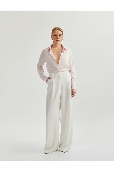 Koton Classic Lapel Long Sleeve Satin Shirt