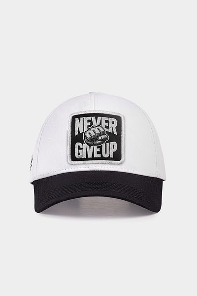 BlackBörk V1 Six Never Give Up - Μαύρο με λογότυπο 3sb - Λευκό καπέλο του μπέιζμπολ