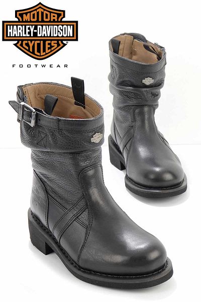 Harley Davidson Μαύρα Δερμάτινα Γυναικεία Μποτάκια & Μποτάκια Hd0777063403