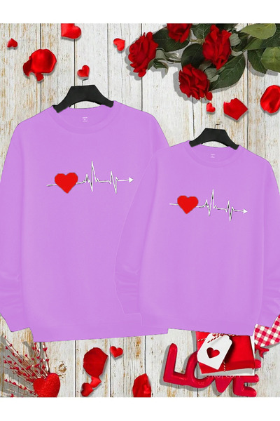 EVIus Combinație ușoară și confortabilă Love B cu imprimeu Sweat tricou - 3 f...