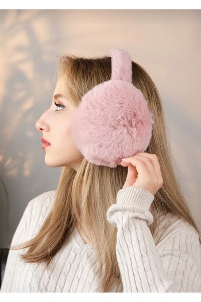 Monkabox Women's Pink Furry Plush Earmuff