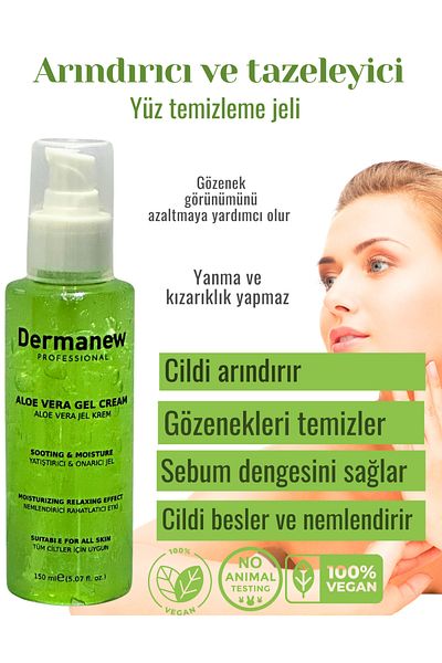 dermanew hair Aloevera Gel Anti-Blemish, Tonifying, Balancing Care, Face and Skin Care Gel