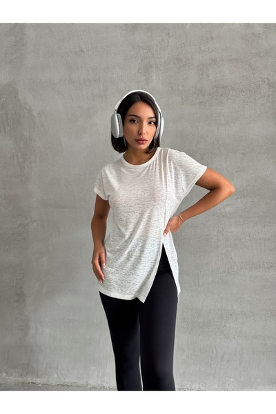 Miss Prova Μπλουζάκι με απαλή υφή με σκίσιμο στο πλάι - MISSTS2522