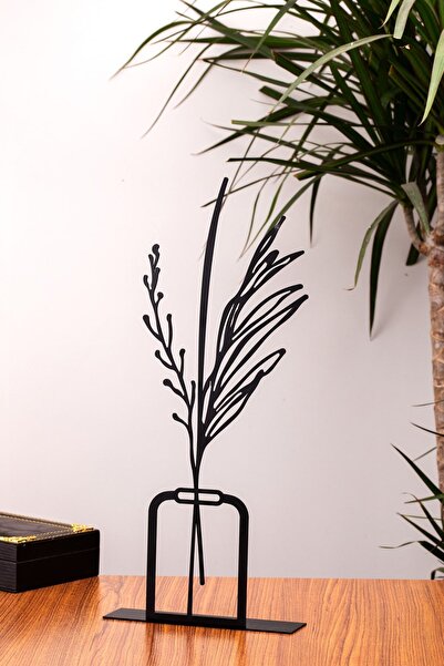 Muyika Design Muyika Metal Masa Üstü Dekoratif Obje&biblo 2 Yaprak Kısa Vazo ...