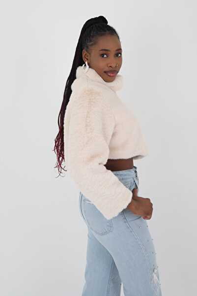 Viskosa New Season Stone Color Plush Crop