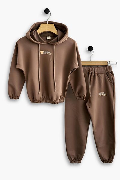 TRİLİYA Triliya Girl's Tracksuit Set - Hooded and Lycra, Seasonal 4-12 Years