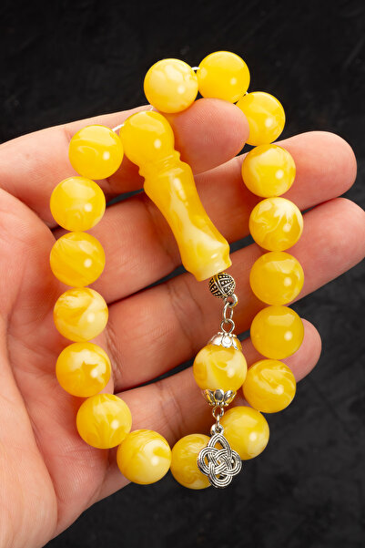 OTTOTESBİH Erkek 14mm Maskot Boy Beyrut Damlası Kehribar Tesbih Efe Tesbihi