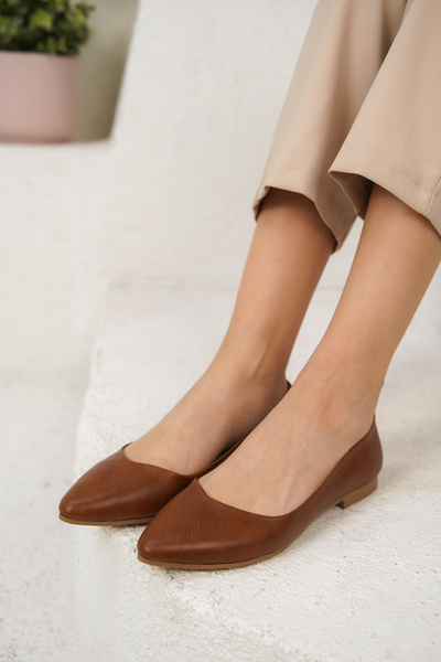 Diardi Kadın Taba Rengi Sivri Burun Babet