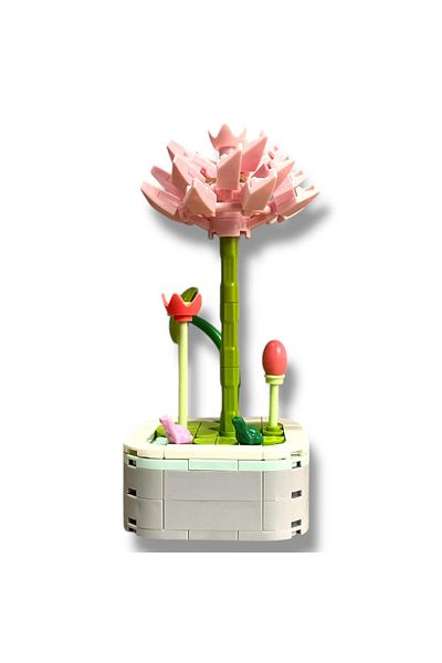 DOSTOYS 134 Pieces Lotus Flower Building Kit - Realistic and Decorative Building Toy